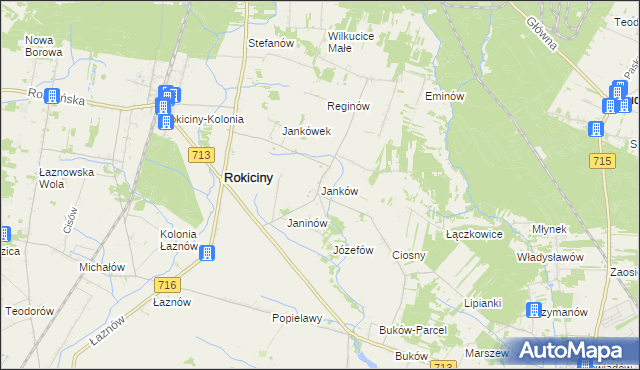 mapa Janków gmina Rokiciny, Janków gmina Rokiciny na mapie Targeo