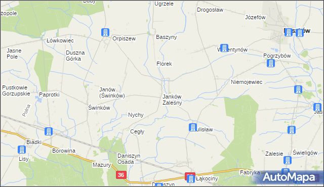 mapa Janków Zaleśny, Janków Zaleśny na mapie Targeo