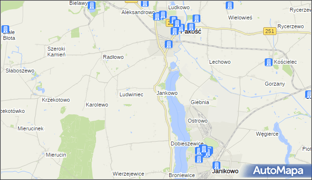 mapa Jankowo gmina Pakość, Jankowo gmina Pakość na mapie Targeo