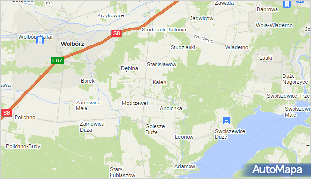 mapa Janów gmina Wolbórz, Janów gmina Wolbórz na mapie Targeo