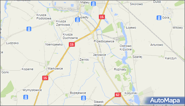 mapa Janowice gmina Kruszwica, Janowice gmina Kruszwica na mapie Targeo