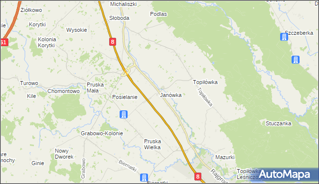 mapa Janówka gmina Augustów, Janówka gmina Augustów na mapie Targeo