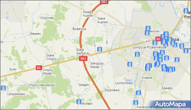 mapa Janowo gmina Łomża, Janowo gmina Łomża na mapie Targeo