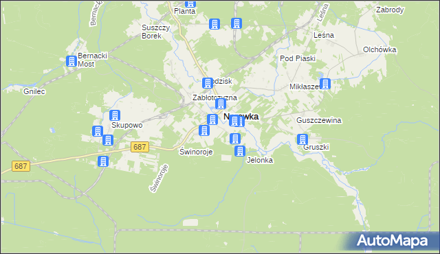 mapa Janowo gmina Narewka, Janowo gmina Narewka na mapie Targeo