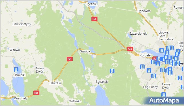 mapa Janowo gmina Szczytno, Janowo gmina Szczytno na mapie Targeo