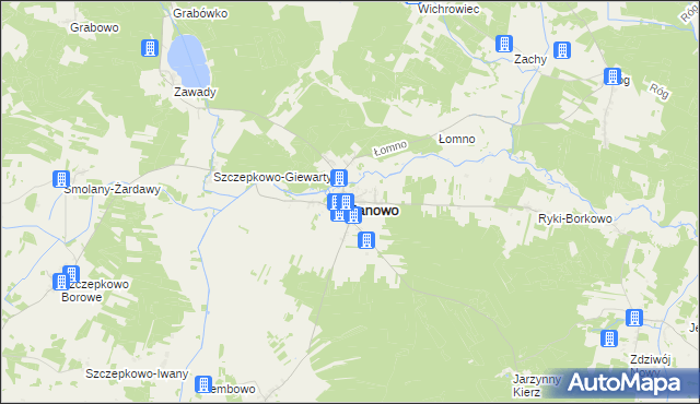 mapa Janowo powiat nidzicki, Janowo powiat nidzicki na mapie Targeo