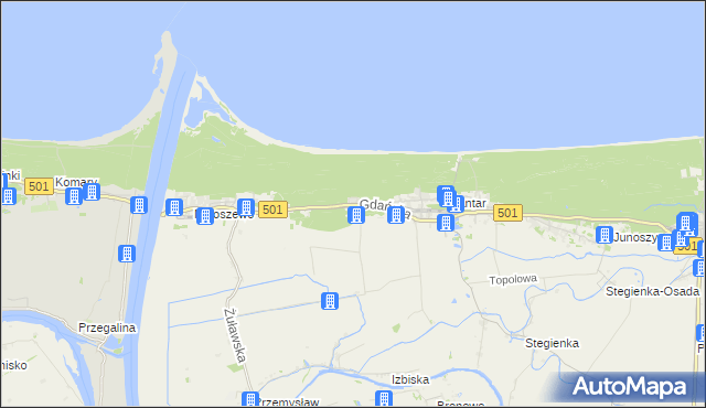 mapa Jantar-Leśniczówka, Jantar-Leśniczówka na mapie Targeo