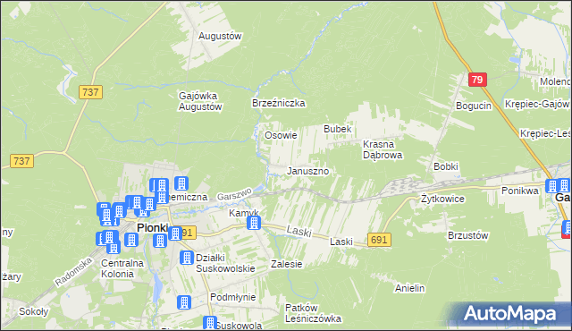 mapa Januszno, Januszno na mapie Targeo