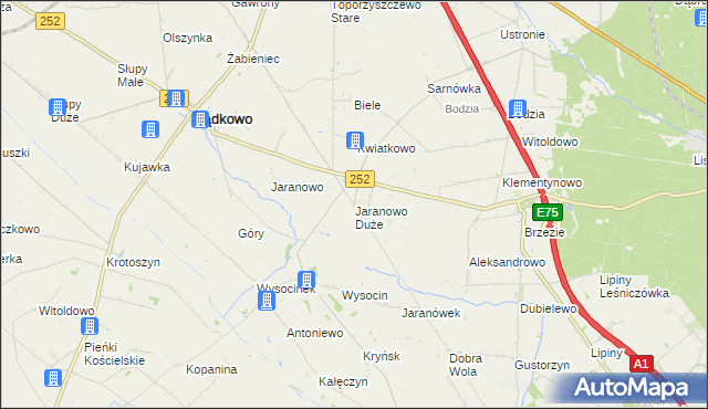 mapa Jaranowo Duże, Jaranowo Duże na mapie Targeo