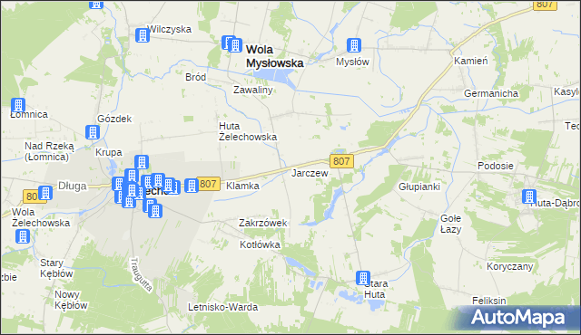 mapa Jarczew, Jarczew na mapie Targeo