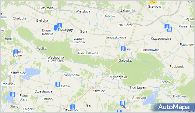 mapa Jarosławice gmina Tuczępy, Jarosławice gmina Tuczępy na mapie Targeo