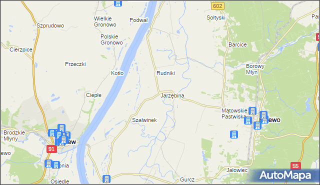 mapa Jarzębina, Jarzębina na mapie Targeo