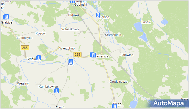 mapa Jasienica gmina Brody, Jasienica gmina Brody na mapie Targeo