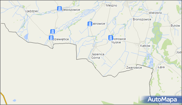 mapa Jasienica Górna, Jasienica Górna na mapie Targeo