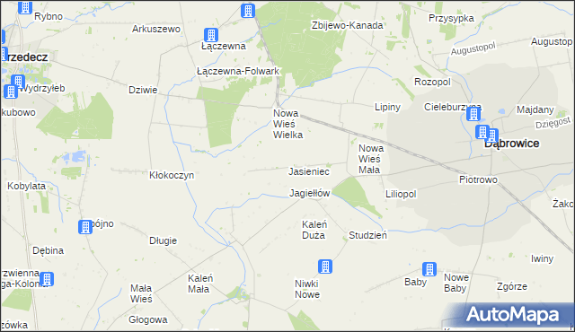 mapa Jasieniec gmina Przedecz, Jasieniec gmina Przedecz na mapie Targeo