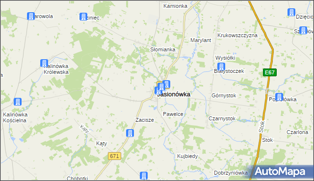 mapa Jasionówka, Jasionówka na mapie Targeo