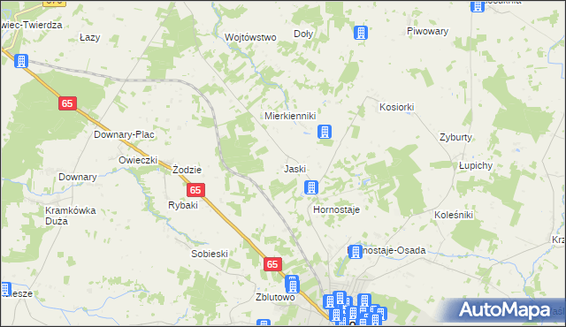 mapa Jaski gmina Mońki, Jaski gmina Mońki na mapie Targeo