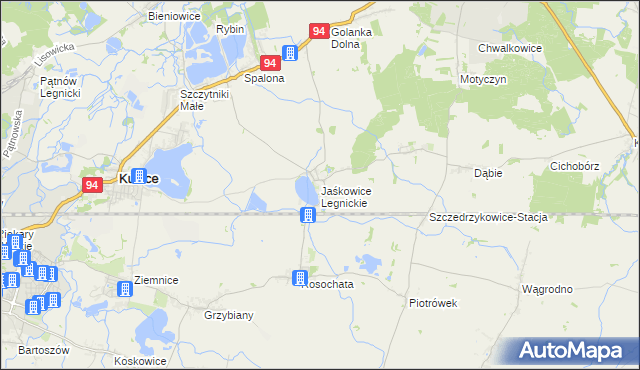 mapa Jaśkowice Legnickie, Jaśkowice Legnickie na mapie Targeo