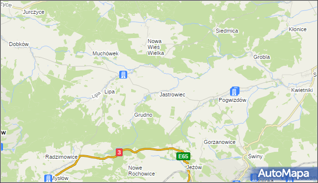 mapa Jastrowiec, Jastrowiec na mapie Targeo