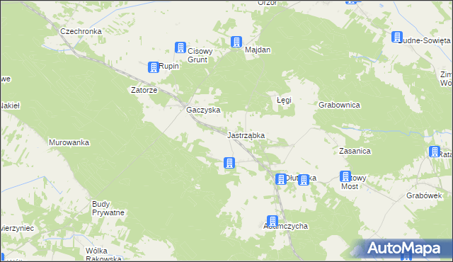 mapa Jastrząbka, Jastrząbka na mapie Targeo