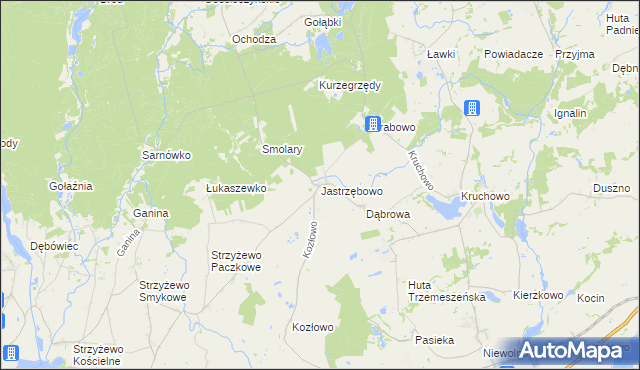 mapa Jastrzębowo, Jastrzębowo na mapie Targeo