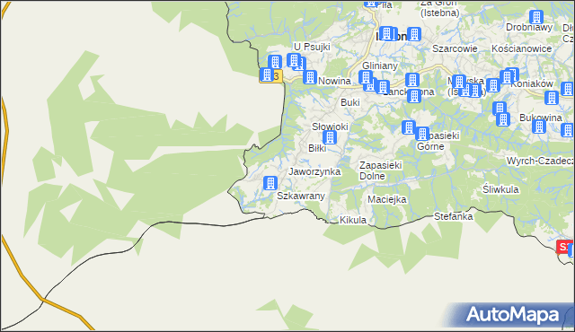 mapa Jaworzynka, Jaworzynka na mapie Targeo