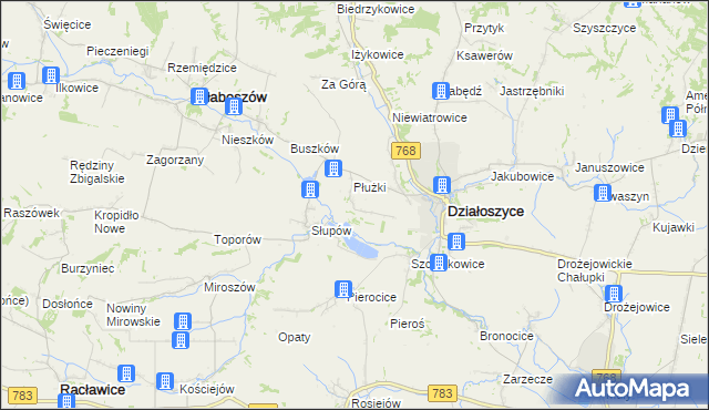 mapa Jazdowice, Jazdowice na mapie Targeo