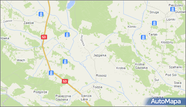 mapa Jazgarka, Jazgarka na mapie Targeo