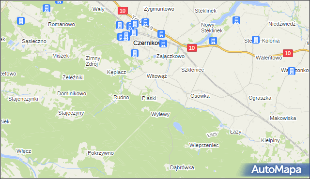 mapa Jaźwiny gmina Czernikowo, Jaźwiny gmina Czernikowo na mapie Targeo