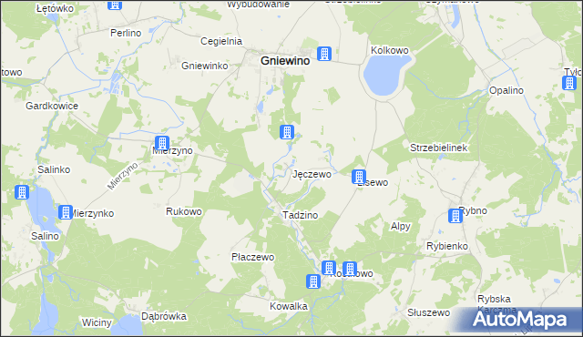 mapa Jęczewo, Jęczewo na mapie Targeo