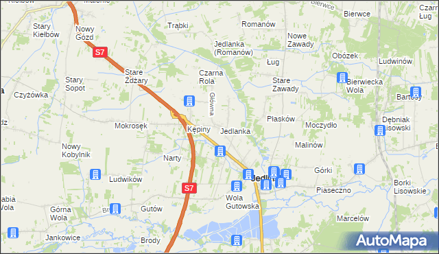 mapa Jedlanka gmina Jedlińsk, Jedlanka gmina Jedlińsk na mapie Targeo