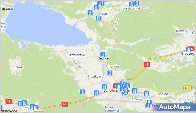 mapa Jedlice gmina Ozimek, Jedlice gmina Ozimek na mapie Targeo