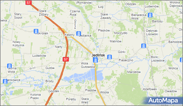 mapa Jedlińsk, Jedlińsk na mapie Targeo