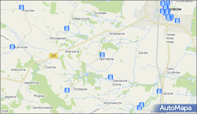 mapa Jędrzejów gmina Grodków, Jędrzejów gmina Grodków na mapie Targeo