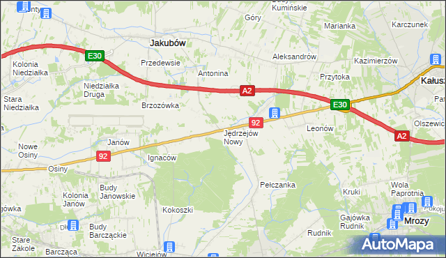 mapa Jędrzejów Nowy, Jędrzejów Nowy na mapie Targeo