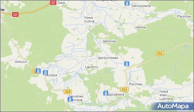 mapa Jędrzychówek, Jędrzychówek na mapie Targeo