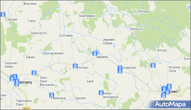 mapa Jegławki, Jegławki na mapie Targeo