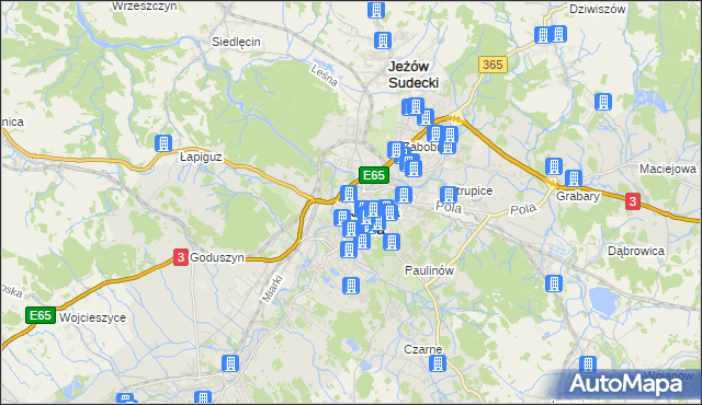 mapa Jelenia Góra, Jelenia Góra na mapie Targeo