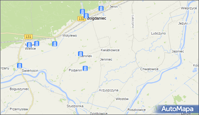 mapa Jeniniec, Jeniniec na mapie Targeo