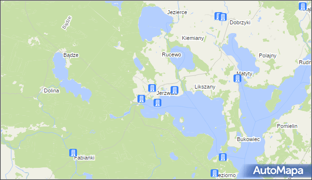 mapa Jerzwałd, Jerzwałd na mapie Targeo