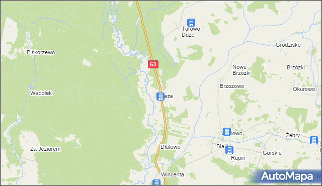 mapa Jeże gmina Pisz, Jeże gmina Pisz na mapie Targeo