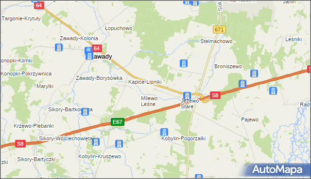 mapa Jeżewo Nowe, Jeżewo Nowe na mapie Targeo