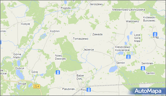 mapa Jezierce gmina Zblewo, Jezierce gmina Zblewo na mapie Targeo