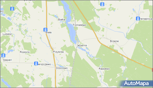 mapa Jeziernik gmina Rzeczenica, Jeziernik gmina Rzeczenica na mapie Targeo