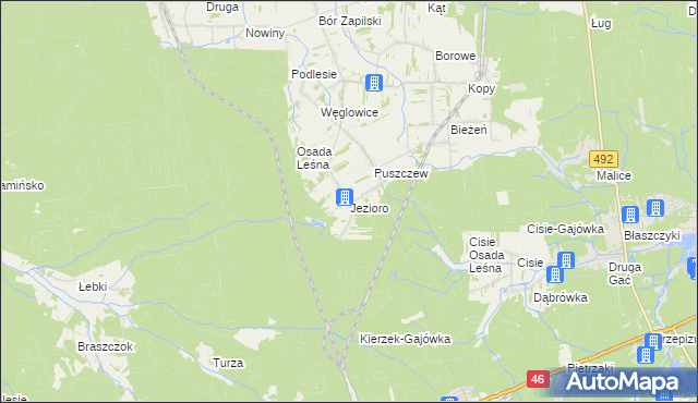 mapa Jezioro gmina Wręczyca Wielka, Jezioro gmina Wręczyca Wielka na mapie Targeo