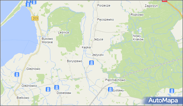 mapa Jeżyczki, Jeżyczki na mapie Targeo