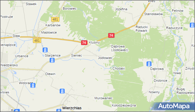 mapa Jodłowiec, Jodłowiec na mapie Targeo