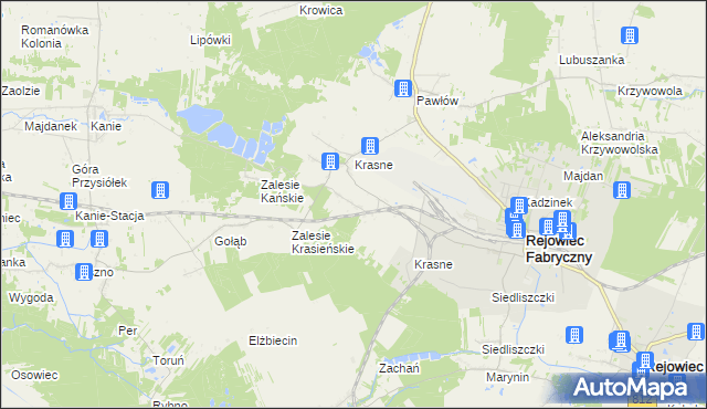 mapa Józefin gmina Rejowiec Fabryczny, Józefin gmina Rejowiec Fabryczny na mapie Targeo