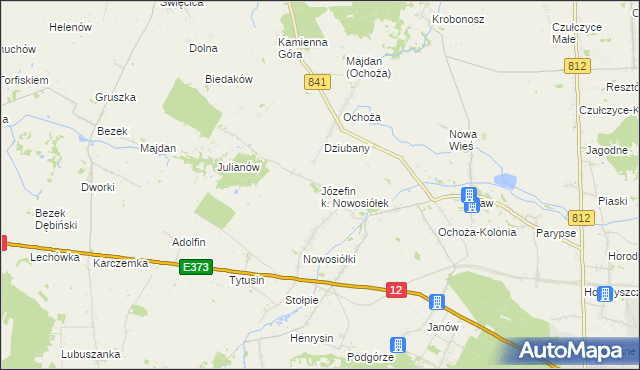 mapa Józefin k. Nowosiółek, Józefin k. Nowosiółek na mapie Targeo