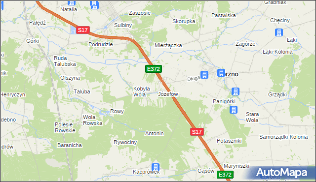 mapa Józefów gmina Górzno, Józefów gmina Górzno na mapie Targeo